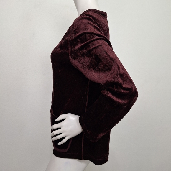 Sonia Rykiel Paris Rare Whimsigoth Burgundy Velvet Jacket Made in France Sz.M/L - Picture 6 of 10